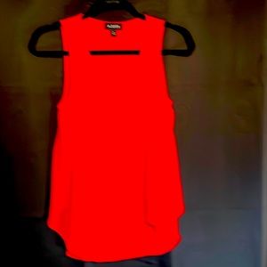 Womens sleeveless blouse red with chiffon